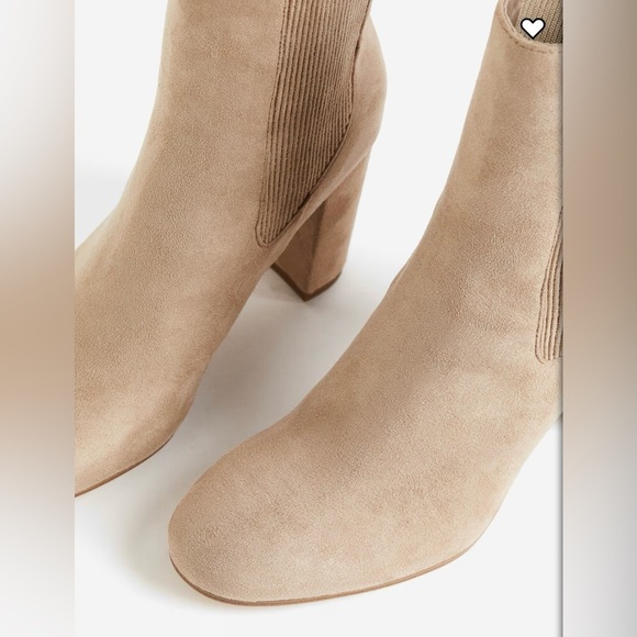 H&M HEELED CHELSEA BOOTS Tan Size 8 - Picture 3 of 11